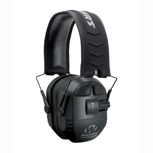 Walkers Ultimate Power Muffs gir 9x hørselforsterkning, 27dB støydemping, justerbar frekvenskontroll og komfortabel design for optimal hørselbeskyttelse.