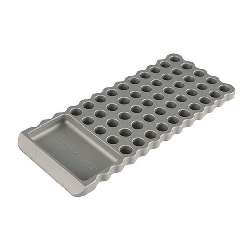 AREA 419 Billet Loading Block er laget av 6061-T6 aluminium, har plass til 50 runder, gummiputer for stabilitet og dype hull for å forhindre velting.
