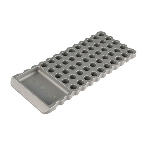 Area 419 Billet Loading Block er anodisert for bedre holdbarhet, med plass til 50 patroner, gummiputer for stabilitet og dype hull for sikkerhet.