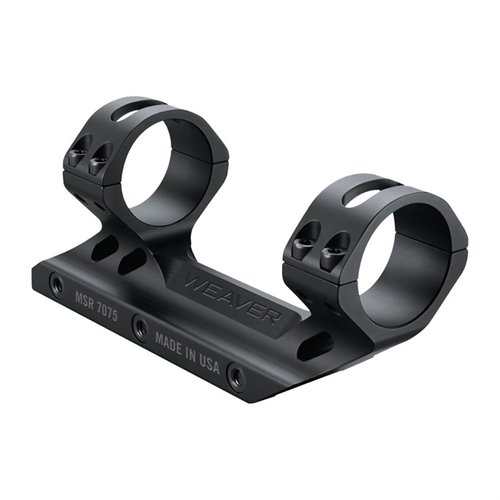 Weaver Premium MSR Optics Mount er laget av lett 7075-T6 flyaluminium, veier kun 6 oz, og gir 3600 lbs klemkraft for maksimal holdbarhet og ytelse.