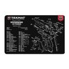 TEKMAT Pistol Gun Cleaning Mat beskytter våpenets overflate under rengjøring, har en detaljert deler-diagram og en sklisikker neopren bakside for stabilitet.