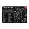 TEKMAT Pistol Gun Cleaning Mat for CZ-75 beskytter våpenets overflate under rengjøring, med en myk polyester topp og skridsikker neopren bakside.