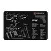 TEKMAT Pistol Gun Mat beskytter våpenets overflate under rengjøring, har en detaljert partsdiagram, og er enkel å rengjøre med varmt vann og mildt såpe.