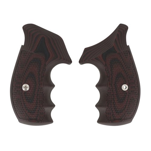 S&W N-FRAME TAC DIAMOND GRIPS gir en aggressiv og grippy tekstur i G10, perfekt for carry, taktisk bruk og turnering. Finnes i rund eller kvadratisk bakende.