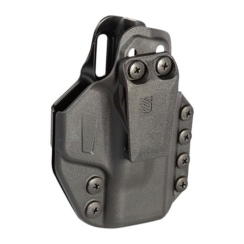 Stache™ IWB er et modulært og komfortabelt skjult bæringssystem laget av slagforsterket polymer, designet for Glock 43/43X og Springfield Hellcat.