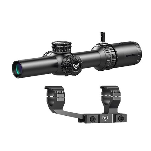 Swampfox Arrowhead 1-10X24 SFP sikte har låsbare turrets, opplyste retikler og en klarere synsopplevelse, perfekt for selvforsvar og politioppdrag.