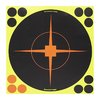 SHOOT-N-C® 12" bullseye mål gir synlige treff med fluorescerende farger, selvklebende bakside og inkluderer reparasjonspaster for enkel bruk.