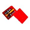 Dette begrensede 2-die settet inkluderer Full Length Sizing Die, Bullet Seating Die, Universal Shell Holder, Powder Dipper og instruksjoner, laget av stål.