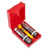 Dette begrensede 2-die settet inkluderer Full Length Sizing Die, Bullet Seating Die, Universal Shell Holder, Powder Dipper og instruksjoner for .17 Remington.
