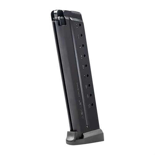 MEC-GAR 1911 full size magasiner tilbyr 10-runders anti-friksjonsbelegg og 9-runders blued design, begge med høy kvalitet og holdbarhet.