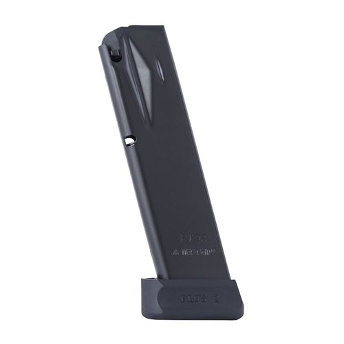 MEC-GAR TAURUS PT92/99 magasin i 20-rd kapasitet er laget av sertifisert karbonstål, TIG-sveiset og varmebehandlet for overlegen holdbarhet og pålitelighet.