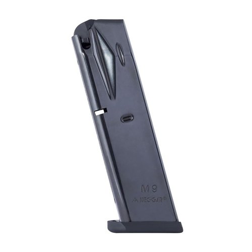 Få pålitelige magasiner med høy kapasitet og anti-friksjonsbehandling, designet for Beretta M9 og M92, som sikrer feilfri mating og enkel rengjøring.