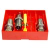 PISTOL CARBIDE 3 DIE SET for 45 Colt inkluderer Carbide Full Length Sizing Die, Bullet Seating Die, Powder Thru Expanding Die, og krever ingen sizing lube.