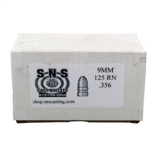 9MM CALIBER CAST PISTOL BULLETS fra SNS gir høy presisjon med en 92% bly/6% antimon/2% tinn legering, polymerbelagt for bedre ytelse og økonomi.