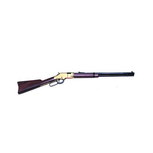 Golden Boy 22 er en imponerende rifle med 20-tommers blued octagonal barrel, amerikansk valnøttskjelett og glitrende Brasslite receiver, perfekt for jakt og skyting.