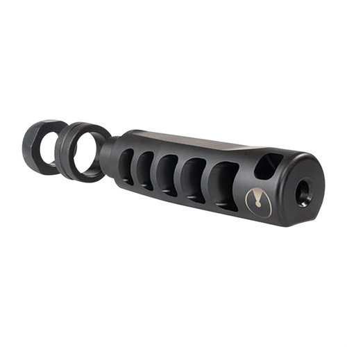 APOLLO S 5.56 kompensatoren gir ekstrem rekylreduksjon og mindre opplevd blast med sitt 5-port design, perfekt for konkurranseskyting.