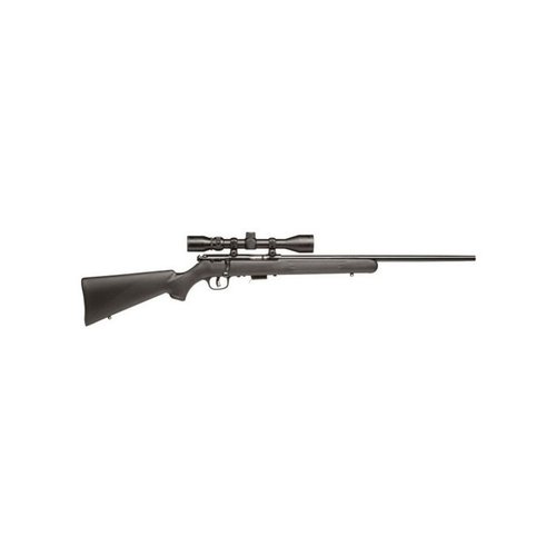 Savage 93R17 FXP kombinerer presisjon med AccuTrigger, 22" blued karbonstål-løp og 3-9x40 kikkertsikte, perfekt for småviltjakt.