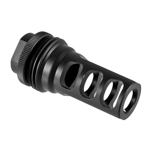 SilencerCo Hybrid ASR muzzle brake reduserer rekyl og munnklatring, og gjør montering av suppressor enkelt med 5/8"-32 eller 5/8"-36 gjenger.