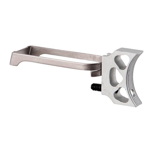 Fusion 1911 K-HOLE trigger er en lett, justerbar match-trigger i aluminium med sølvfinish, perfekt for alle 1911-modeller med en ergonomisk passform.