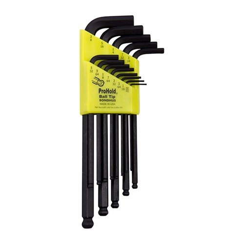 PROHOLD TIP BALL END WRENCHES fra BONDHUS holder skruen sikkert og har en super glatt rotasjonsbevegelse uten interferens fra ProHold-knappen.