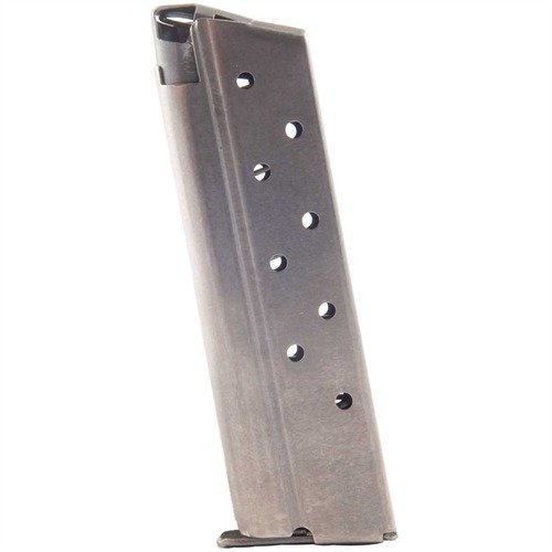 Genuine Colt 1911 8RD 10MM magasiner tilbyr pålitelig passform og funksjon, med slitesterke stålfølgere og kraftige fjærer for selvforsvar og tjeneste.