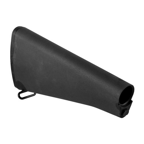 AR-15 A4 STOWAGE STOCK ASSY FIXED OEM BLK gir solid støtte og lagringsmuligheter, perfekt for AR-15 modeller som Accurized HBAR og Match Target.