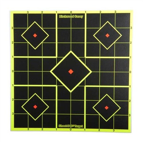 SHOOT-N-C® TARGET gir umiddelbar synlighet av treff med fluorescerende halo, selvklebende bakside og flere måltyper for presisjonsskyting.