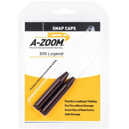 AMMO SNAP CAP DUMMY ROUNDS fra A-ZOOM gir mulighet for å øve på lasting, avlasting og tørrtrening med holdbare aluminiumsrunder for bedre skyteferdigheter.
