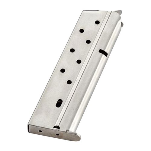 CMC Classic 10mm magasin for full-size 1911, 9 runder, laget av slitesterk rustfritt stål med ekstra kraftfjær for langvarig ytelse og enkel innsetting.