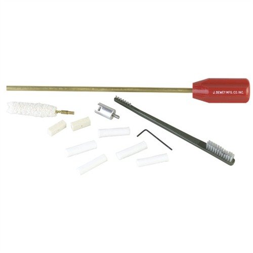 Dewey BOLT ACTION CLEANING KIT renser vanskelig tilgjengelige kammer og fjerner skadelige rester med en all-cotton mop og et effektivt rengjøringshode.