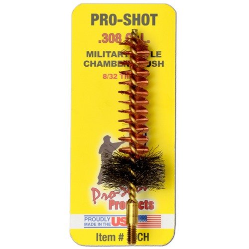 MILITARY STYLE AR10 .308 CHAMBER BRUSH fra PRO SHOT PRODUCTS, INC gir en grundig rengjøring av kammeret og sikrer optimal ytelse for din AR10-rifle.