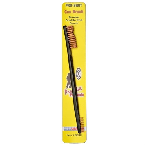 GUN BRUSH DOUBLE END - BRONZE fra PRO SHOT PRODUCTS, INC er ideell for grundig rengjøring av våpen med sine to ender for effektiv fjerning av smuss og avleiringer.