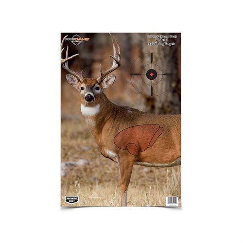 BC Pregame 16.5 x 24 Whitetail Targets gir deg realistiske mål for å øke selvtilliten i skyting, med synlige splatter ved treff på vitale områder.