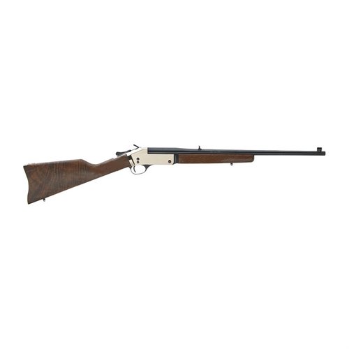 Henry H015B-357 er en pålitelig single shot rifle med .357 Mag kaliber, 22" løp og polert messingfinish, perfekt for presisjonsskyting og jakt.