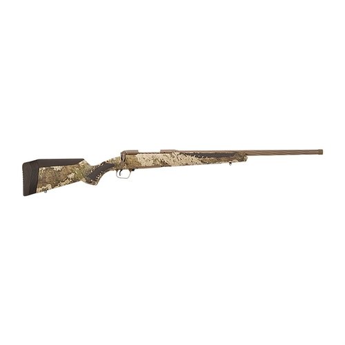 110 High Country i kaliber 270 win har en 22 tommers løp og 4 patroners kapasitet, perfekt for jakt med sitt True Timber Strata camo-design.