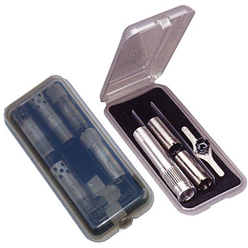 MTM Choke Tube Case holder for 9 vanlige choker eller 3 utvidede choker, perfekt for å organisere og beskytte dine choker under transport.