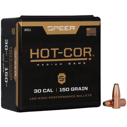 Speer Bullet .30 .308 150GR FN gir utmerket presisjon og kraft, ideell for jakt og sportsskyting, med Flat Nose design for optimal ekspansjon.