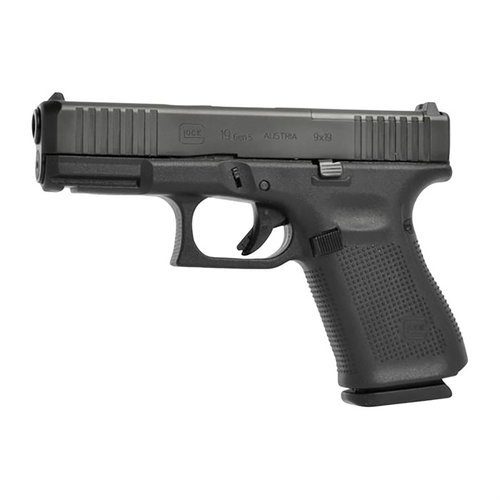 GLOCK 19 Gen5 MOS 9mm kombinerer Modular Optic System, høy kvalitet, og justerbare funksjoner for optimal ytelse og brukervennlighet.