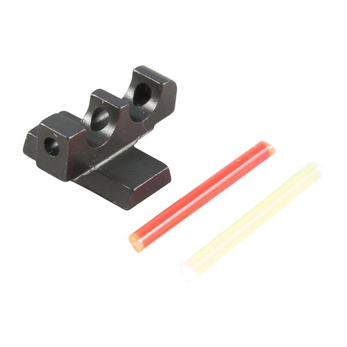 Interchangeable fiber optic insert i rød eller grønn gir bedre lys og raskere sikting; passer til ghost ring, express og square notch bak-sikter.