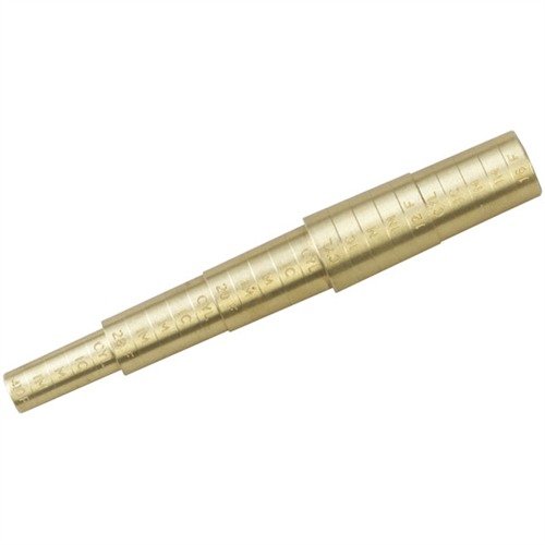 BRASS CHOKE GAUGE fra GALAZAN er en praktisk, ett-stykke messingmåler som enkelt viser choke for 12, 16, 20, 28 gauge og .410 hagler.