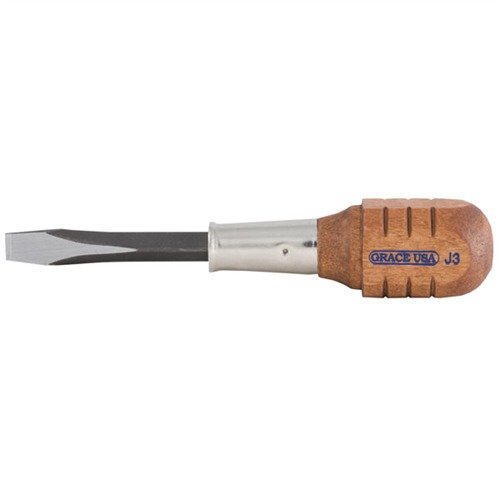 GRACE USA Windage Screwdriver har en presisjonsbladdesign som passer perfekt til vindage skruer, med et holdbart stålskaft og komfortabelt treskaft.