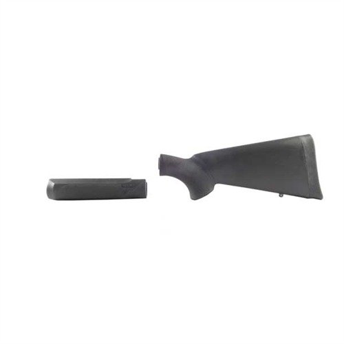 HOGUE OVERMOLDED SHOTGUN STOCK & FOREND SET girer en slitesterk og komfortabel grep med gummibelagt overflate, perfekt for 12GA Mossberg 500.