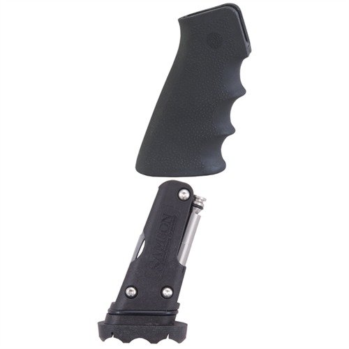 Allsidig multi-verktøy som passer i håndflaten, oppbevares i pistolgrepet og inkluderer verktøy for hurtigreparasjoner av AR-15/M16 i felt og kamp.
