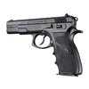 HOGUE semi-auto pistol grep gir utmerket recoil kontroll med håndfyllende design og finger groper, tilgjengelig i gummi og tre for optimal komfort.