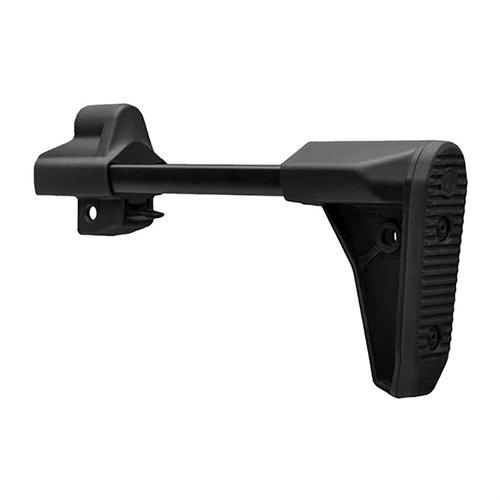 Magpul SL Stock for HK94/MP5 er lettvekts, sammenleggbar og slitesterk, med ergonomisk justeringssystem og integrert QD Sling Mount for enkel bruk.