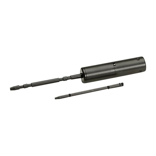 .17 til .50 kaliber, med justeringstarget og oppbevaringsetui. Patenterte design forhindrer skade på løpet og riflingen. Instruksjoner og batterier inkludert.