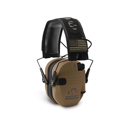 Walkers Razor Patriot Series tilbyr komfortabel hørselsbeskyttelse med 23 dB reduksjon, patriotisk design og avansert lydteknologi for optimal ytelse.