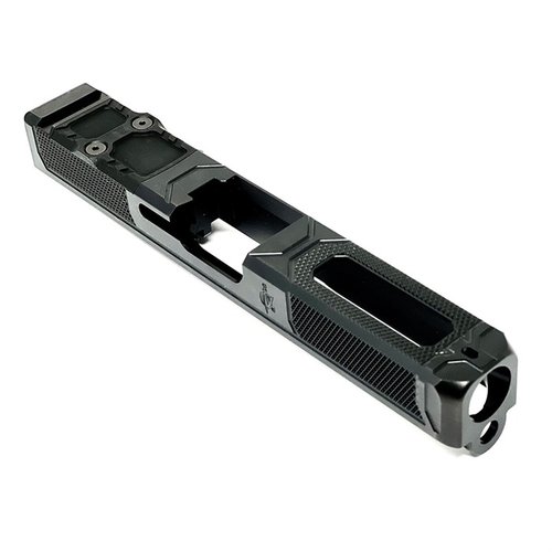 EXECUTIVE CARRY V5-slide for Glock 21 Gen 3 har CNC-maskinerte diamantmønstre for bedre grep, er laget av herdet rustfritt stål og er kompatibel med RMR og SRO.