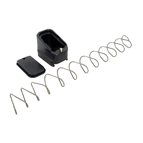 +5/4 MAG EXTENSION FOR GLOCK© 17/22 gir 5 ekstra skudd til Glock 17/19X/34/45 og 4 til Glock 22/35, med enkel tilgang til fjær og følger.