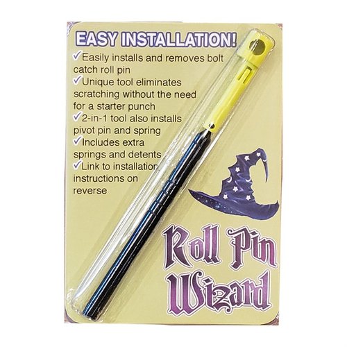 ROLL PIN WIZARD gjør det enkelt å installere bolt catch roll pin uten å ripe opp receiveren, og inkluderer ekstra fjærer og detenter for bekvemmelighet.